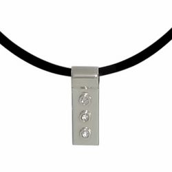 Third Anniversary Diamond Silver Slide Necklace