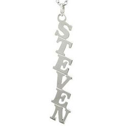 Custom Vertical Stepped Sterling Silver Name Necklace