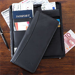 Personalized Black Travel Ticket Case