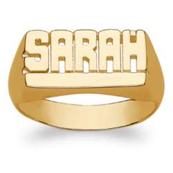 Women's Gold Over Sterling Underlined Name Ring