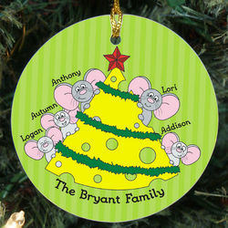 Mice Family Personalized Ceramic Ornament