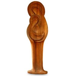 Mary and Jesus Wood Statuette