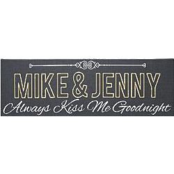 Personalized Always Kiss Me Goodnight Canvas Wall Art