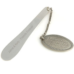 Personalized Silver Bookmark with Tag