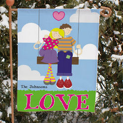 Personalized Swing Couple Garden Flag