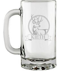 Personalized Glass Stein with Stag