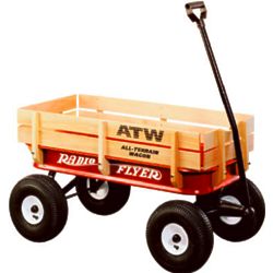Radio Flyer All-Terrain Steel & Wood Wagon in Red