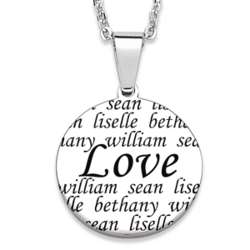 Personalized Stainless Steel Everscribe Love with Names Necklace