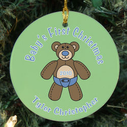 Baby's Teddy Bear First Christmas Ornament