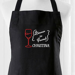 Dinner Is Poured Personalized Apron