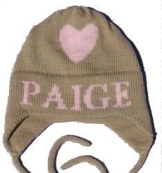Personalized Heart Hat with Ear Flaps
