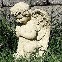 Vintage Praying Angel Cast Stone Statue