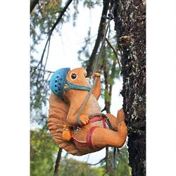 Hand-Painted Climbing Squirrel Statue