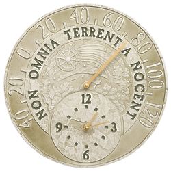 Celestial Indoor/Outdoor Thermometer Wall Clock