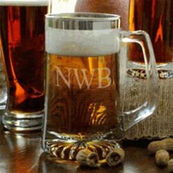 Personalized Beer Mug with Silver Rim