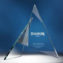 Teamwork Sculpture Personalized Glass Award