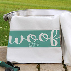 Woof or Meow Personalized Pet Towel