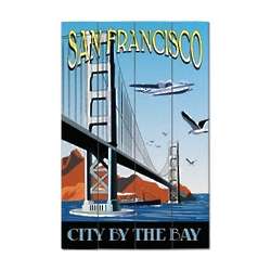 Personalized Retro San Francisco Wood Plank Sign