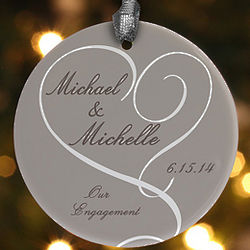Personalized Engagement Christmas Ornament