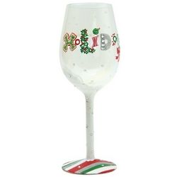 Hand-Painted Holiday Wine Glass