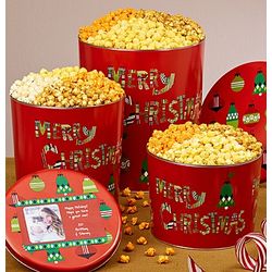 4 Flavors of Merry Christmas Popcorn in Tins