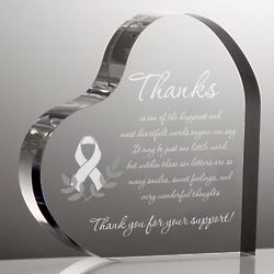 Personalized Inspirational Thank You Acrylic Heart Plaque