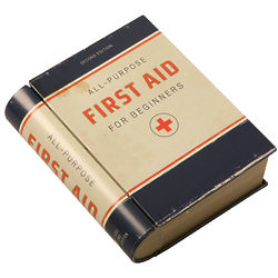 First Aid in Little Book-Shaped Tin
