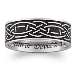 Personalized Stainless Steel Celtic Engraved Ring