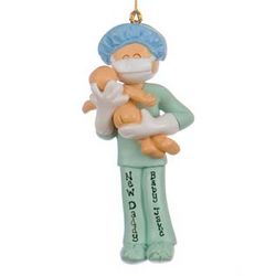 Personalized Obstetrician or New Father Christmas Ornament