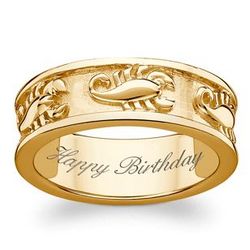 Gold Over Sterling Scorpio Engraved Message Band