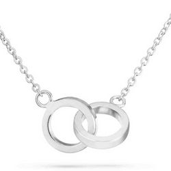 Sterling Silver Infinity Double Rings Necklace