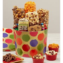 Snacks and Sweets in Holiday Dots Tin