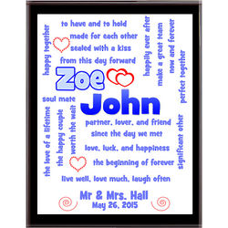 Personalized Wedding / Engagement Expressions Plaque
