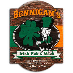 Personalized Irish Pub and Grub Vintage Tavern Sign
