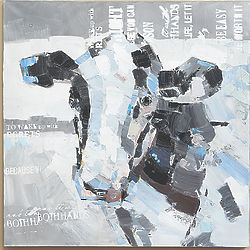 Abstract Cow Painted 3.5" Canvas