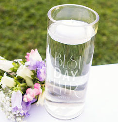 Personalized Best Day Ever Floating Unity Candle
