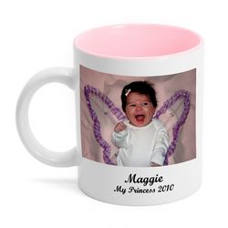 Design Your Own Photo Mug with Pink Interior