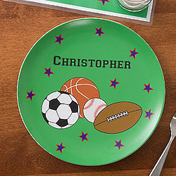 Personalized Boy's Sports Dinner Plate