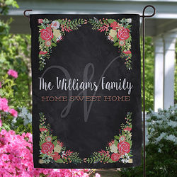 Posh Floral Welcome Personalized Garden Flag