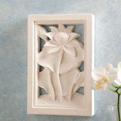 Lotus with Lily Pad Soapstone Wall Art