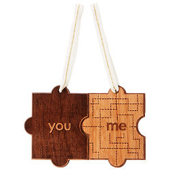 You and Me Puzzle Piece Christmas Ornaments