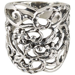 Floral Filigree Sterling Silver Ring