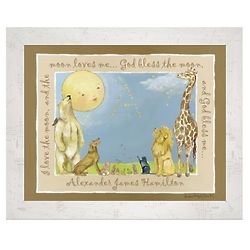 Personalized God Bless the Moon Framed Art Print