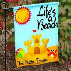 Life's A Beach Personalized Garden Flag