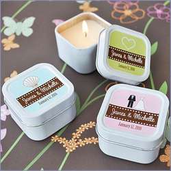 Personalized Square Candle Tin Favors