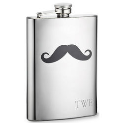 Personalized Mustache Flask