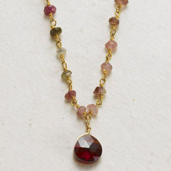 Garnet and Tourmaline Gold-Filled Necklace