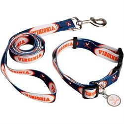 Virginia Cavaliers Dog Leash, Collar and Charm Set