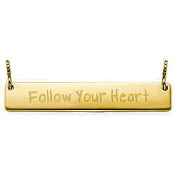 Follow Your Heart Inspirational Bar Necklace