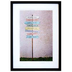Personalized Family Signpost Framed Art Print